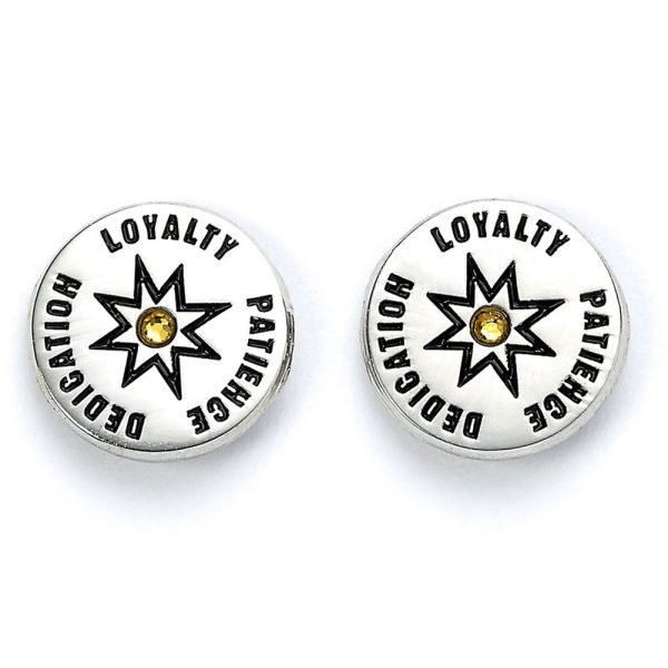 harry potter silver plated earring set hufflepuff