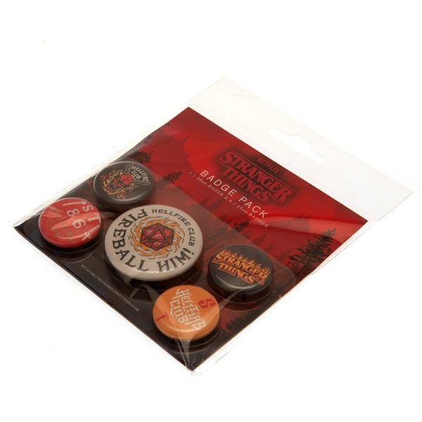 stranger things hellfire club button badge set