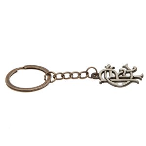 rangers fc antique silver scroll crest keyring