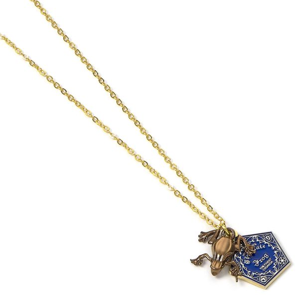 harry potter gold plated necklace chocolate frog