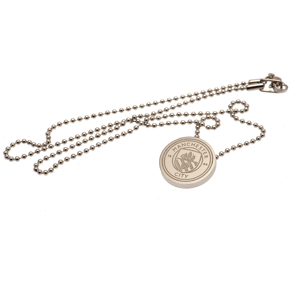 manchester city fc stainless steel pendant & chain