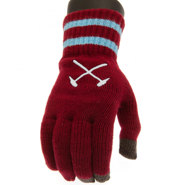 west ham united fc touchscreen knitted gloves youths