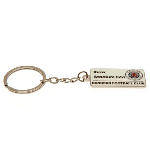 rangers fc embossed street sign keyring