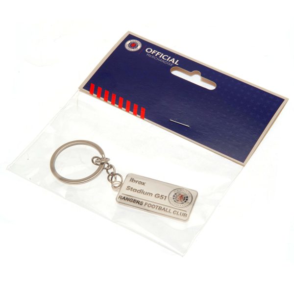 rangers fc embossed street sign keyring