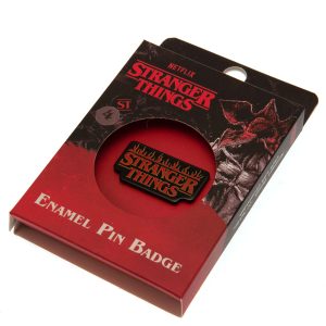 stranger things logo pin badge