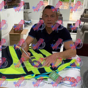 manchester city fc dickov signed shirt (framed)