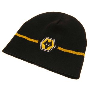 wolverhampton wanderers fc stripe beanie