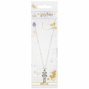 harry potter silver plated necklace dobby house elf