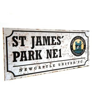 newcastle united fc retro street sign