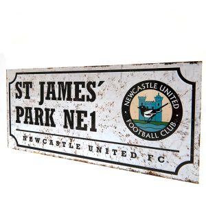 newcastle united fc retro street sign