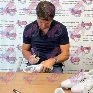 rangers fc laudrup signed boot (framed)