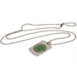 celtic fc enamel crest dog tag & chain