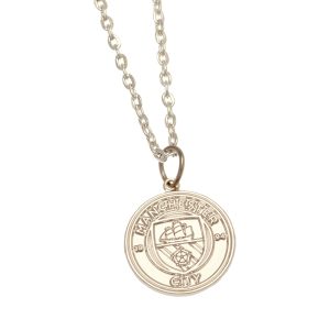 manchester city fc silver plated boxed pendant