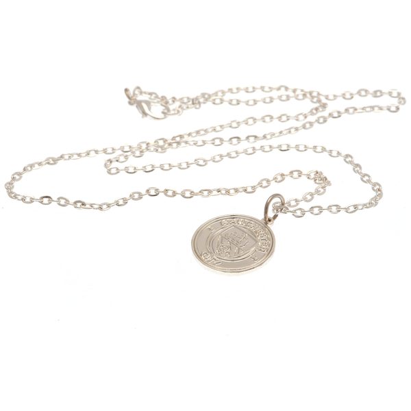 manchester city fc silver plated boxed pendant