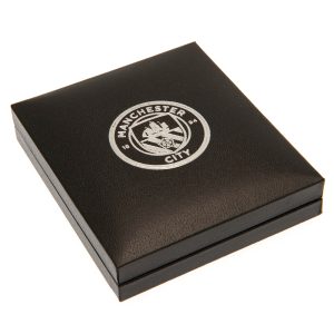 manchester city fc silver plated boxed pendant
