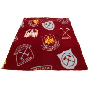 west ham united fc historic crests fleece blanket