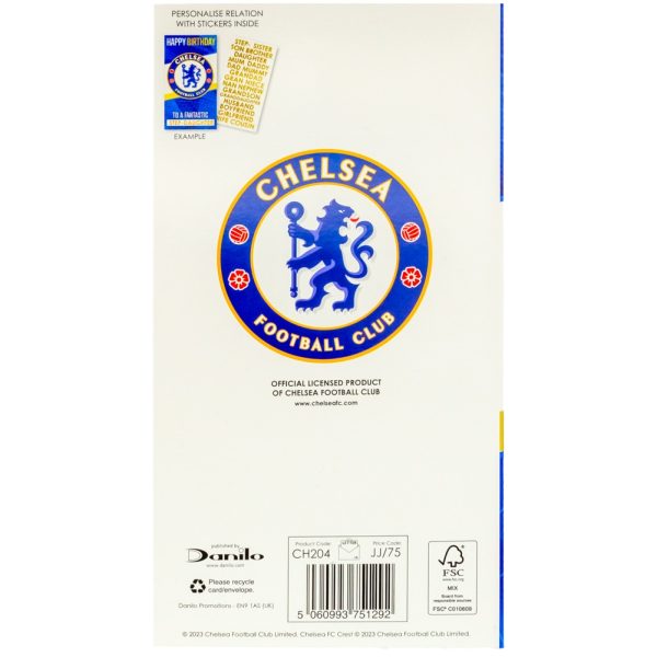 chelsea fc personalised birthday card