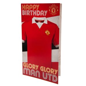 manchester united fc retro shirt birthday card