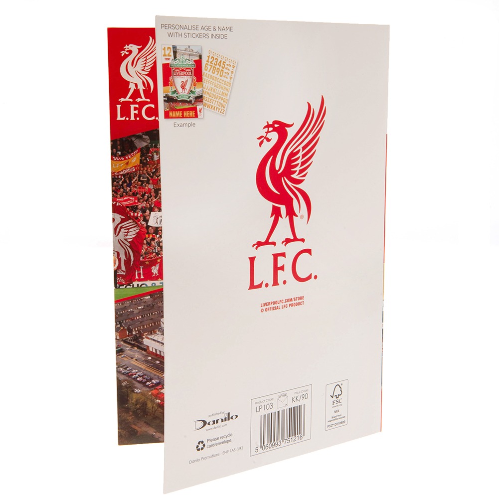 liverpool fc birthday card with stickers liverpool fc birthday card with stickers