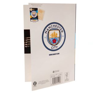 manchester city fc birthday card with stickers