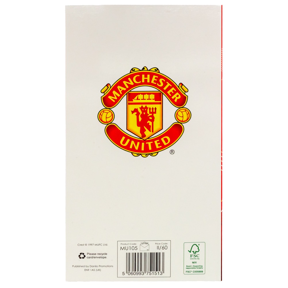 manchester united fc dad birthday card manchester united fc dad birthday card