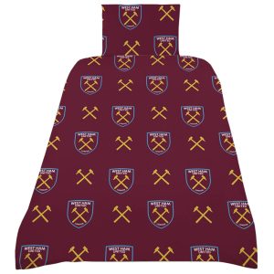 west ham united fc colour split single duvet set