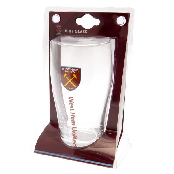west ham united fc tulip pint glass