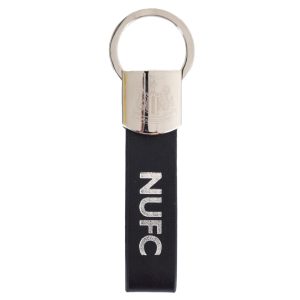 newcastle united fc leather strap keyring