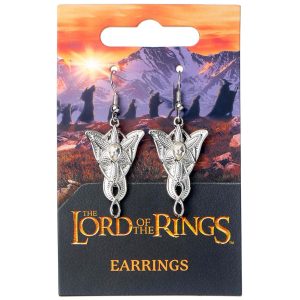 the lord of the rings silver plated evenstar hook earrings