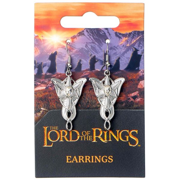 the lord of the rings silver plated evenstar hook earrings