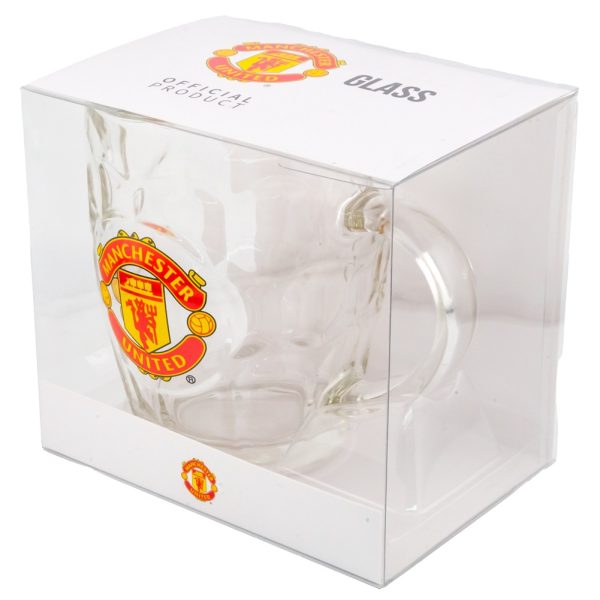 manchester united fc dimple glass tankard