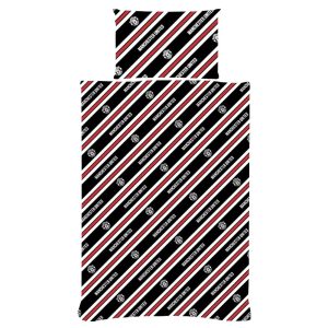 manchester united fc core stripe single duvet set