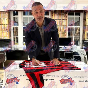 ac milan 1988 gullit & van basten signed shirts (dual framed)