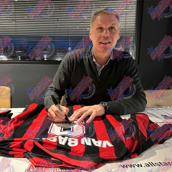 ac milan 1988 gullit & van basten signed shirts (dual framed)