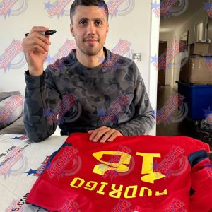 spain rodri signed shirt (framed)