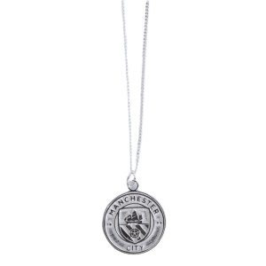 manchester city fc sterling silver pendant & chain