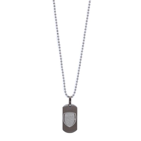 arsenal fc matt finish dog tag & chain