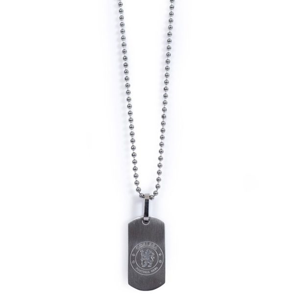 chelsea fc matt finish dog tag & chain