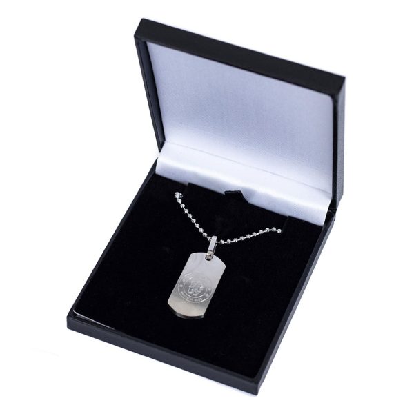 chelsea fc matt finish dog tag & chain