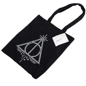 harry potter deathly hallows canvas tote bag