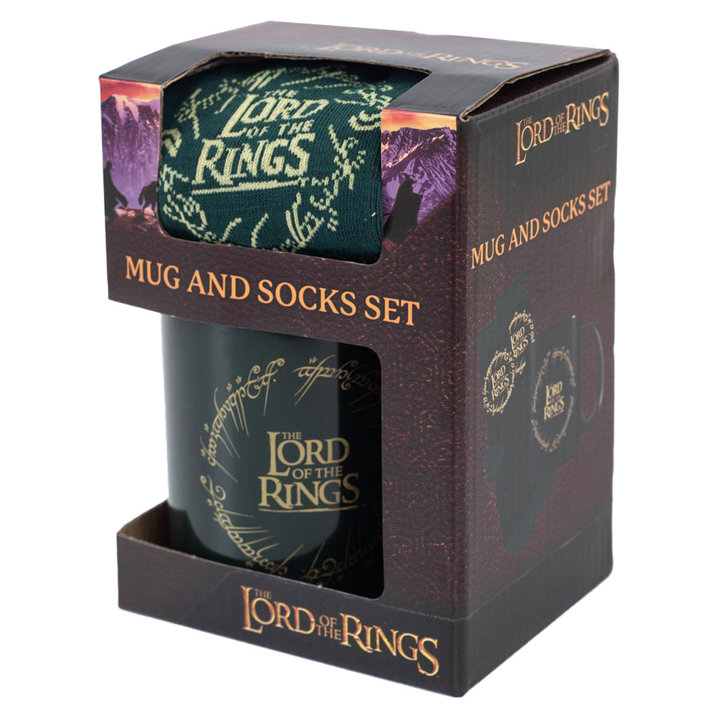 the lord of the rings mug & sock set the lord of the rings mug & sock set