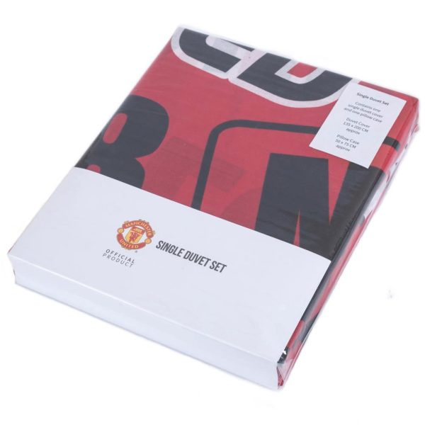 manchester united fc patch single duvet set