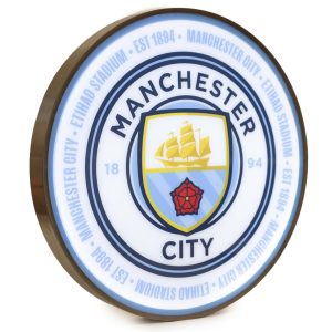 manchester city fc 12 inch led wall light