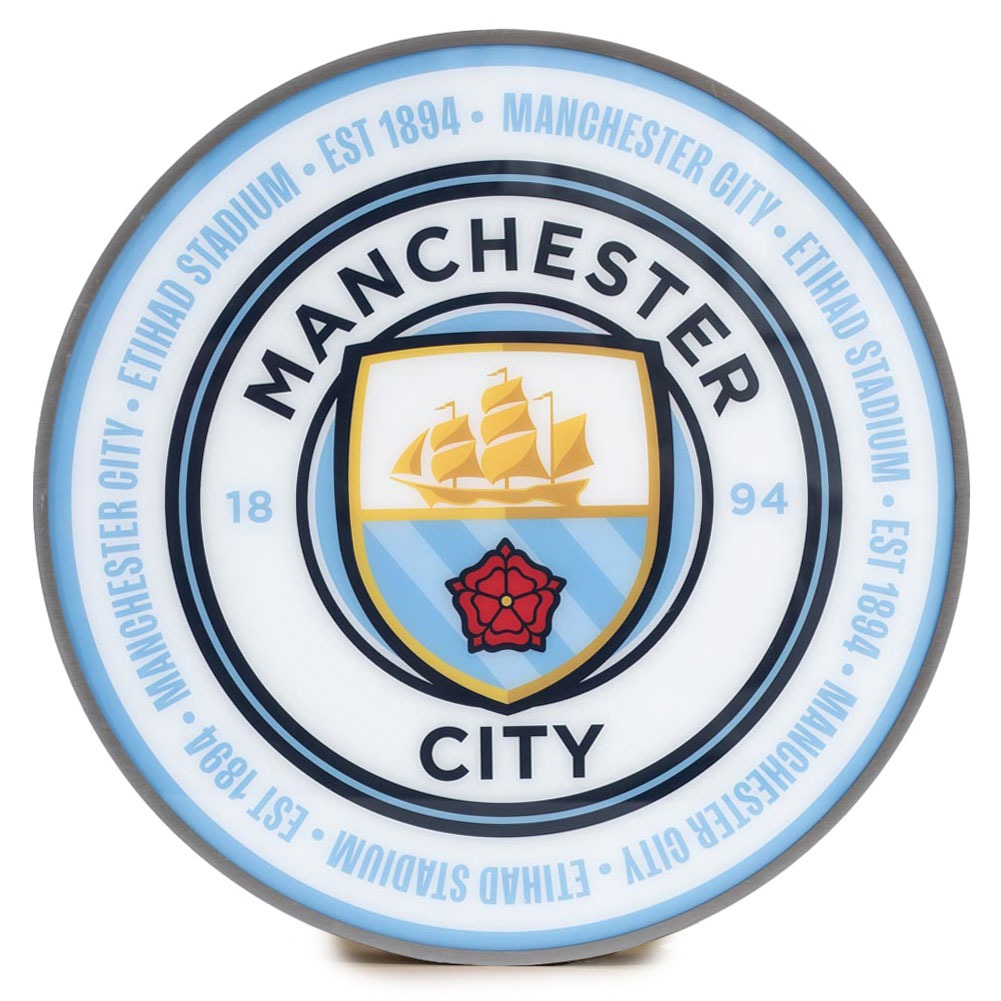 manchester city fc 12 inch led wall light