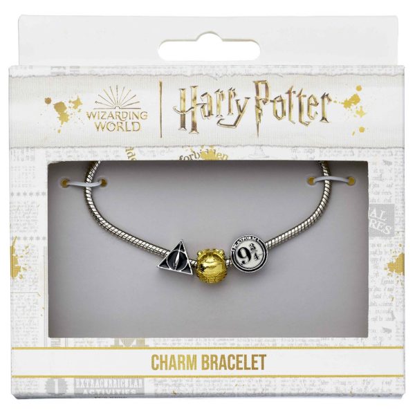 harry potter silver plated bead charm bracelet