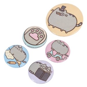 pusheen fancy button badge set