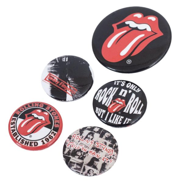 the rolling stones classic button badge set