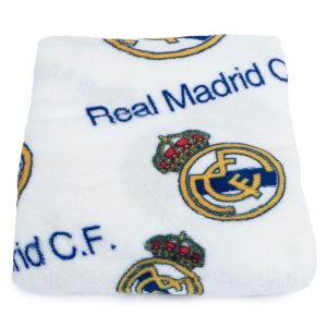 real madrid fc multi crest fleece blanket