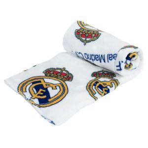 real madrid fc multi crest fleece blanket