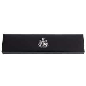 newcastle united fc black ip leather bracelet
